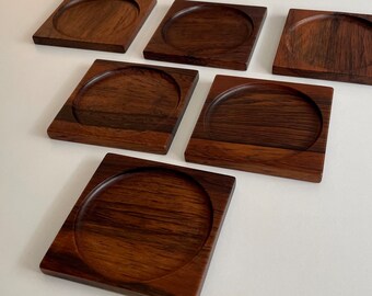 Teak coaster West Germany 1960s midcentury vintage