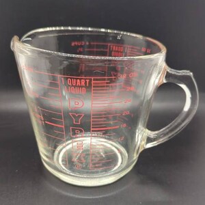 Vintage 4 Cup Pyrex D Handle Measuring Cup 1 Quart Measuring 