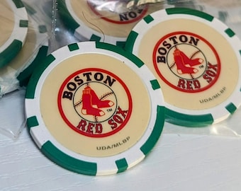 Boston Red Sox Golf Ball Marker Magnet: Clay Poker Chip