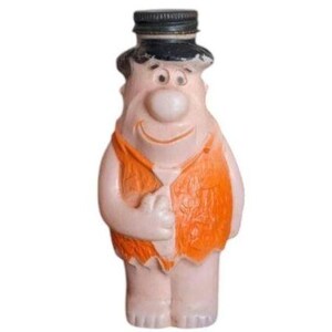 Fred Flintstone Bubble Wand Bottle, 60s Hanna Barbera, 1960s Collectible, Vintage Toy, Nostalgia