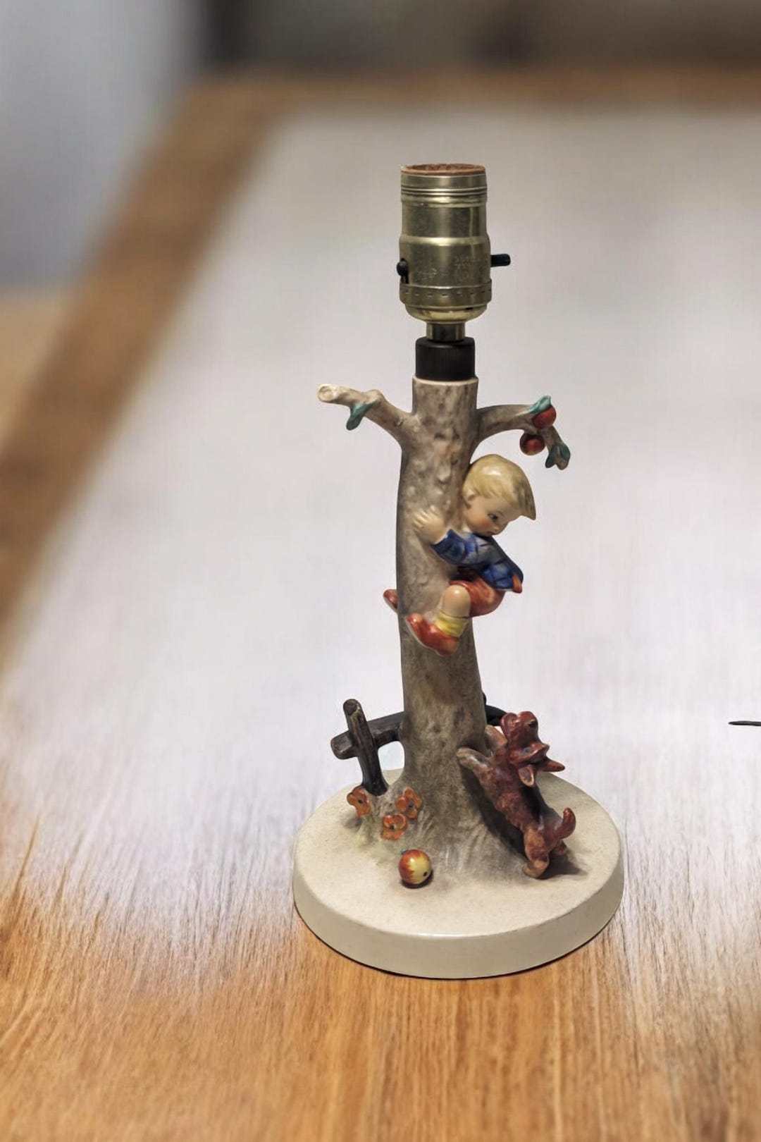 Vintage Goebel Hummel Lamp: Boy in Apple Tree With Dog, TMK-4 - Etsy