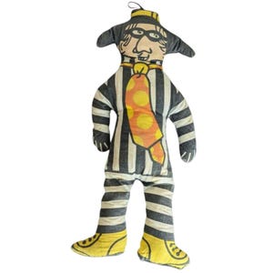 Vintage McDonald&#39;s Hamburglar Plush Doll, 1970s Mascot Pillow, Collectible Toy, Retro Fast Food