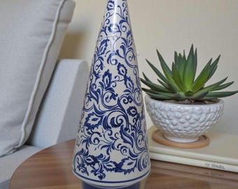 Mikasa Christmas Tree: Blue Floral Holiday Table Centerpiece