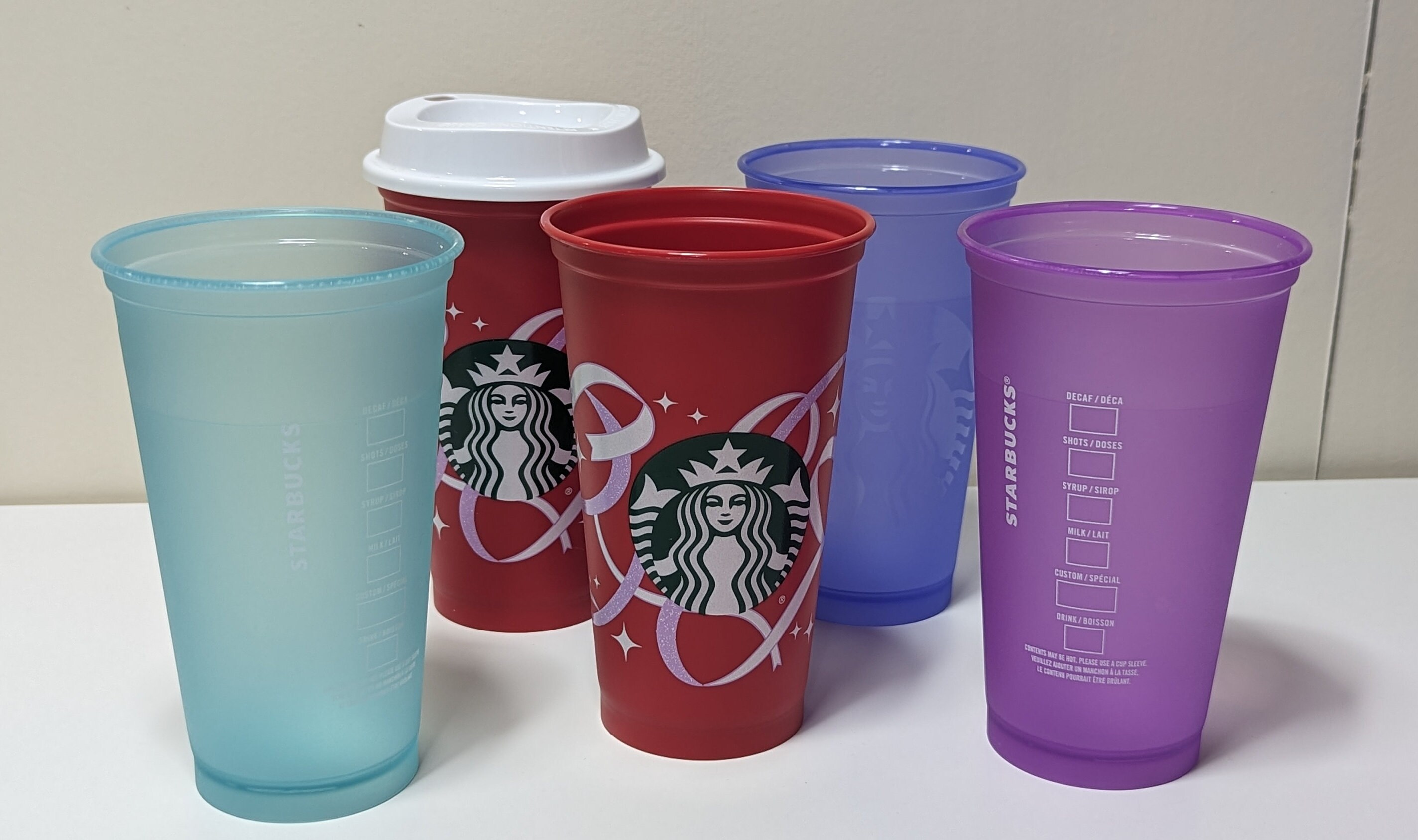 LOT OF 2 NEW Starbucks Red Cup 2022 Reusable Red Hot Cup 16oz