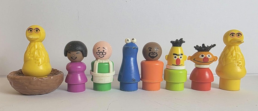 Vintage Sesame Street Fisher Price Little People Sold Seperately, Retro