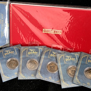Harry Potter Spell Marker Map Gift Set, Universal Studios Collectible, 5 Spell Markers, New Sealed