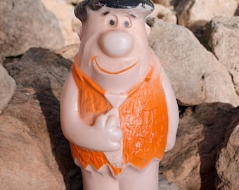 Fred Flintstone Bubble Wand Bottle, 60s Hanna Barbera, 1960s Collectible, Vintage Toy, Nostalgia