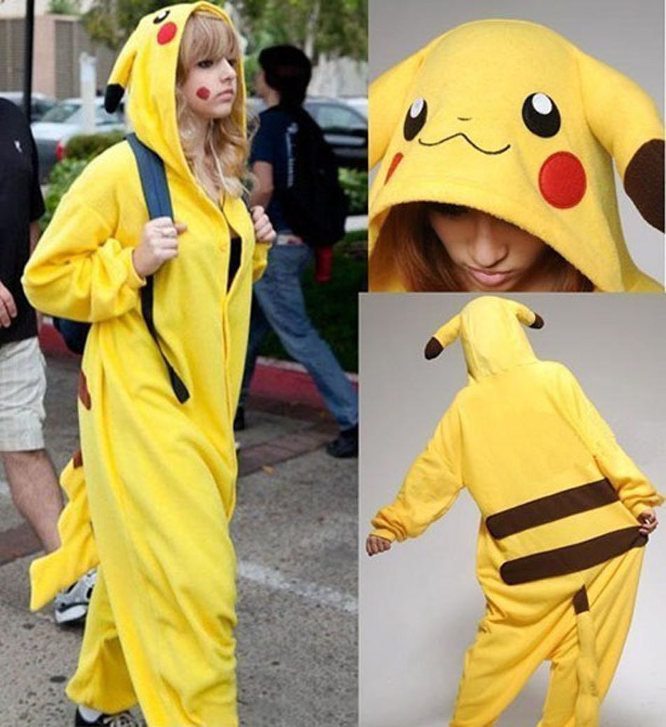 Pijama Pikachu Cosplay Kigurumi Unissex - Original