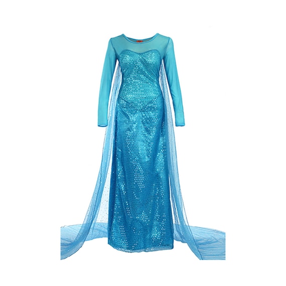 Hot Sales ]Elsa Queen Cosplay Costume Adult Women Sequined Summer Dress  Flowery Fancy Party Vestidos Gown Dresses Blue | Lazada PH