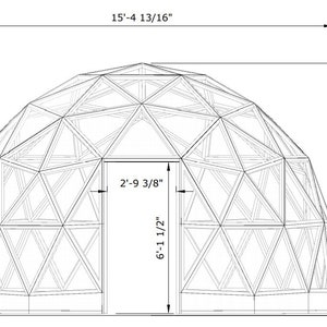 15ft / 4.5m Geodesic Dome DIY Build Plans NO HUBS Imperial and Metric image 5