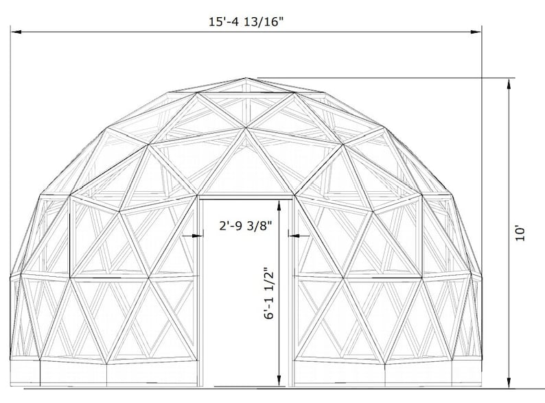 15ft / 4.5m Geodesic Dome DIY Build Plans NO HUBS Imperial and Metric image 5