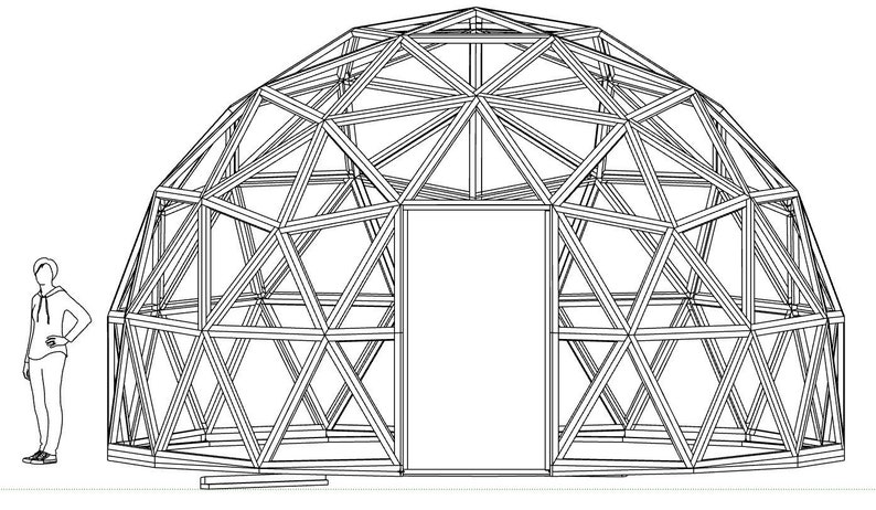 20ft / 6m Geodesic Dome DIY Build Plans NO HUBS Imperial and Metric image 3