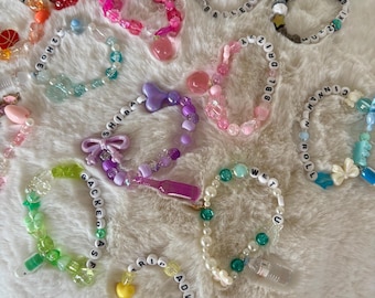 Cute Kandi Bracelets with Charms for Raves (personalised or random mix)