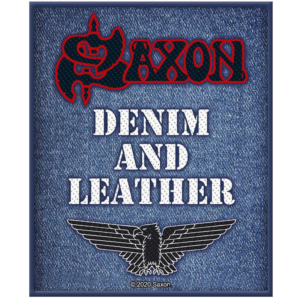 Saxon Denim And Leather Sew On Patch Official Licensed Heavy Etsy
