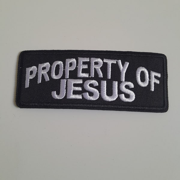 Property Of Jesus Embroidered Iron On Patch Christian Faith God Christ Religious Badge New
