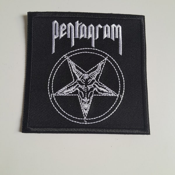 Pentagram Relentless Embroidered Iron On Patch Sludge Stoner Rock Doom Heavy Metal Band Badge New