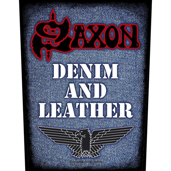 Saxon Denim And Leather Large Back Patch Heavy Metal Band Badge New