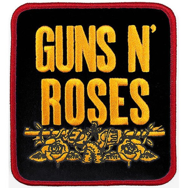 Guns N' Roses STACKED BLACK LOGO Embroidered Iron On Patch Glam Rock Band Badge New