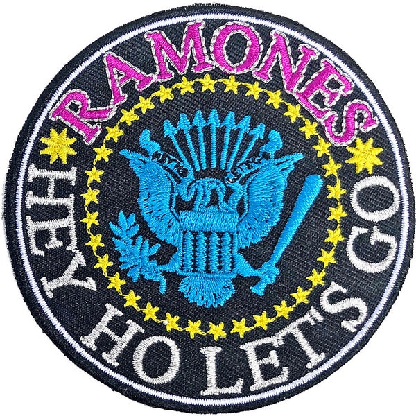 Ramones Hey Ho Let's Go V.2 Embroidered Iron On Patch Official Licensed Punk Rock Band Badge New