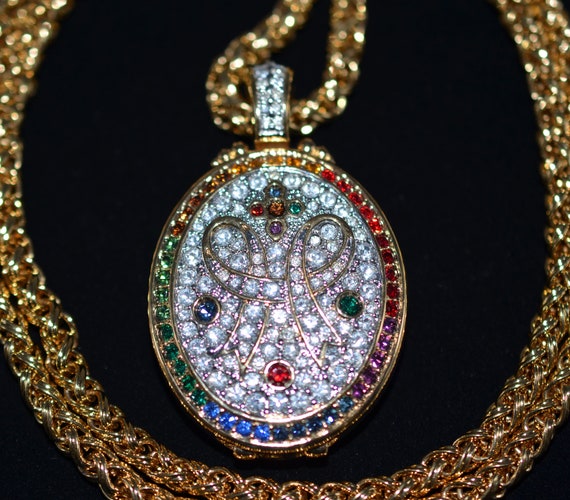 SAL SWAROVSKI Luxurious Multi Color Crystal LOCKE… - image 3