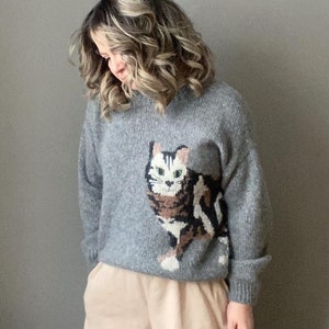 Women's sweaters with cats on them hot sale