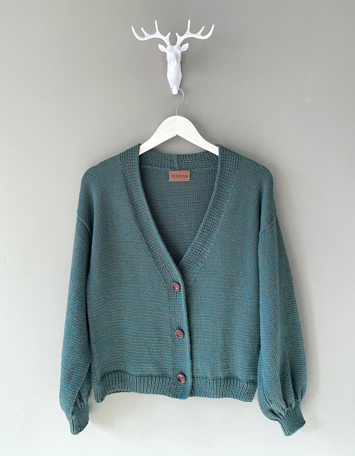 Cable Knit Cardigan. Green Sweater. Handknit Women Cardigan. Autumn ...