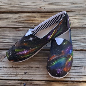 Galaxy Universe Custom Hand Painted Toms Keds Vans Converse Custom Gifts Space Themed Shoes Painted Shoes