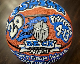 Custom Painted Basketball, Senior Gift, Team Sports Decor