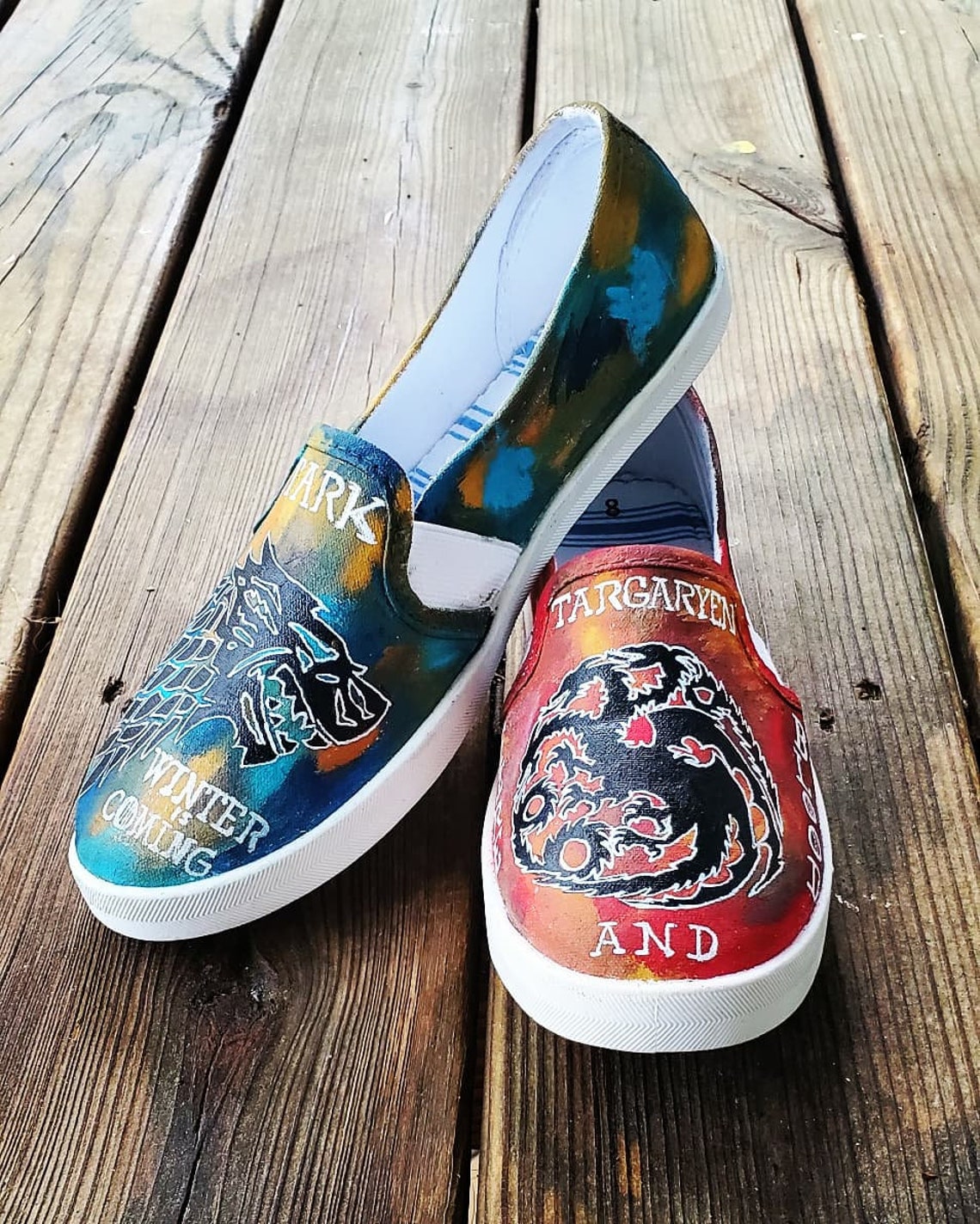 Game of Thrones Custom Hand Painted Shoes House Stark
