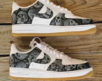 Custom Hand Painted Skull Nike Air Force Ones