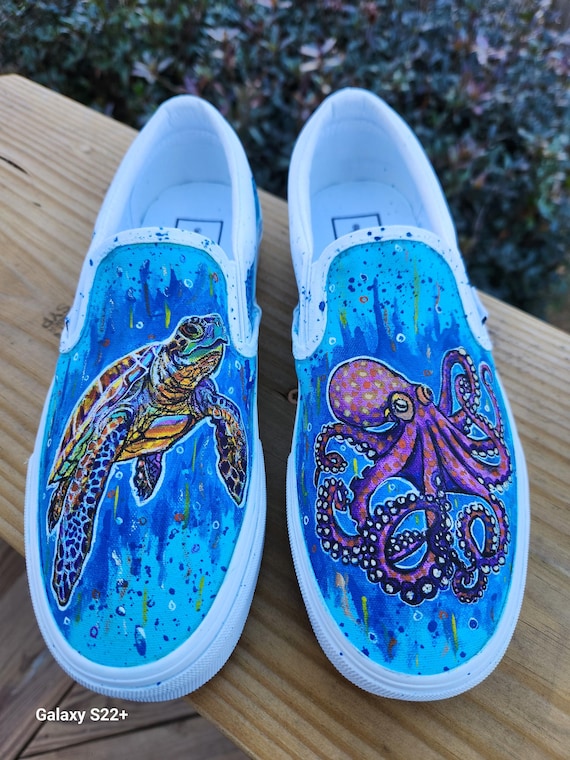 Octopus Sea Turtle Custom Painted Shoes Vans - Etsy display picture 2