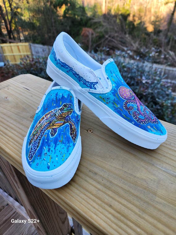 Octopus Sea Turtle Custom Painted Shoes Vans - Etsy display picture 3