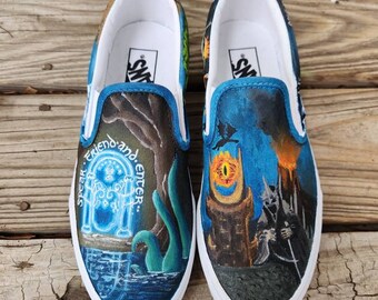 Painted Shoes LOTR Hand Painted Vans Converse Custom Shoes