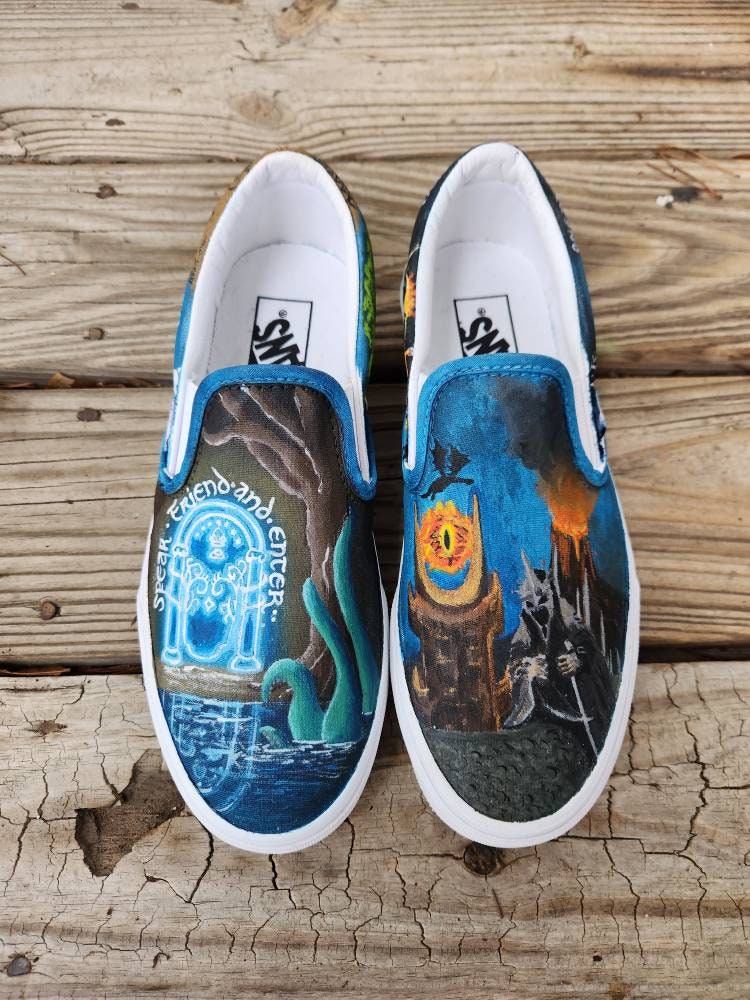 Custom painted vans shoes hot sale