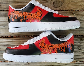 Hand Painted Basketball Drip Air Force Ones | Custom AF1 Shoes
