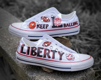 Hand Painted School Spirit Converse Shoes, Custom High School Sneakers