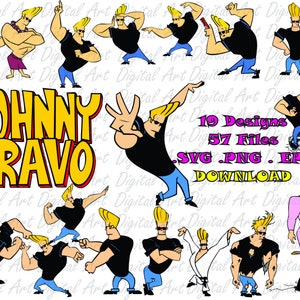 Johnny Bravo svg bundle, pack files, svg files, packs, svg bundle, Johnny Bravo Print, file for cricut, cartoon