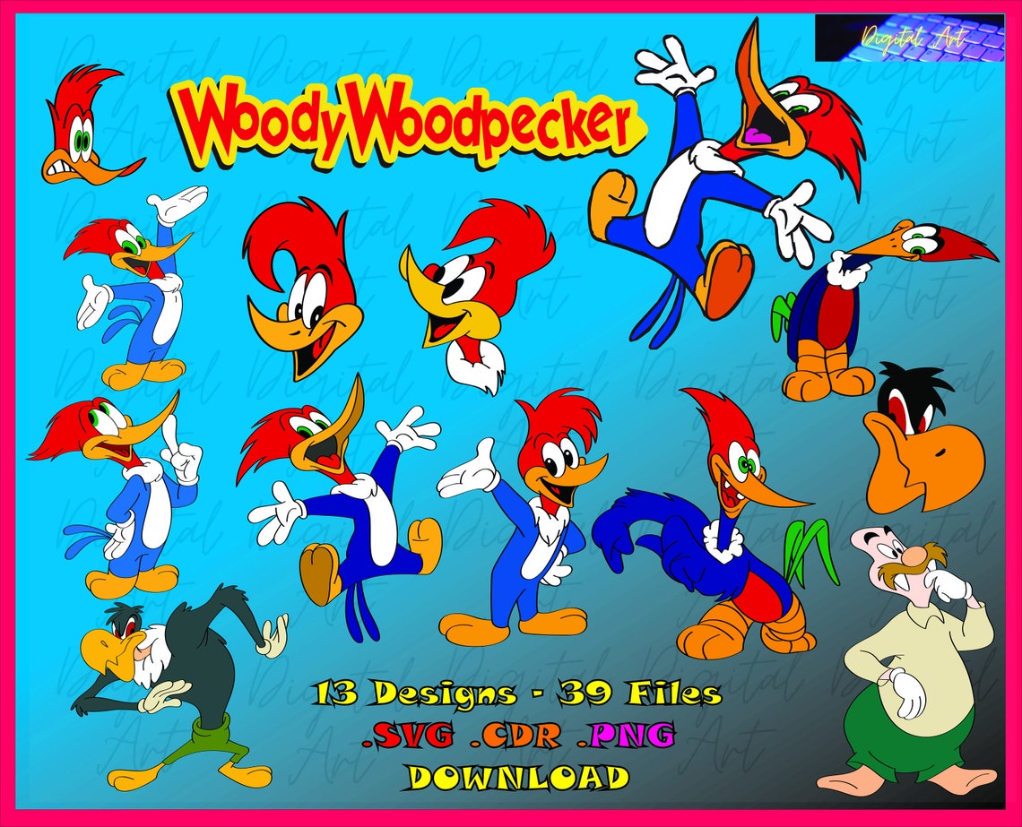 Woody Woodpecker Svg Files, Woody Woodpecker Svg Bundle, Woody