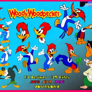 Woody Woodpecker svg Files, Woody Woodpecker svg bundle, Woody Woodpecker files, vector, svg, png, cdr, svg files, sublimation, svg packs