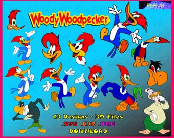 Woody Woodpecker svg Files, Woody Woodpecker svg bundle, Woody Woodpecker files, vector, svg, png, cdr, svg files, sublimation, svg packs