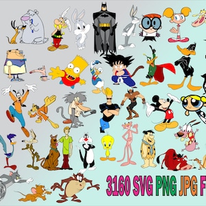 paquete de dibujos animados svg, personajes de dibujos animados svg, png jpg, vector de dibujos animados, paquete de dibujos animados, paquete de dibujos animados svg enorme, paquete de dibujos animados cricut