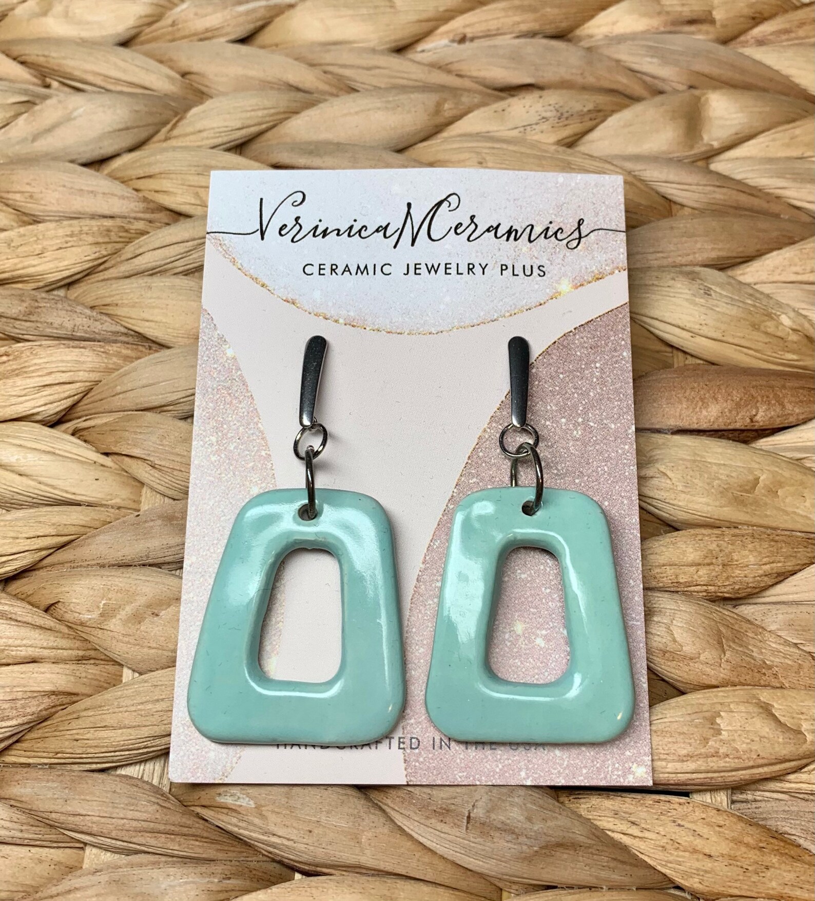 Handmade Ceramic Hoop Earrings Etsy