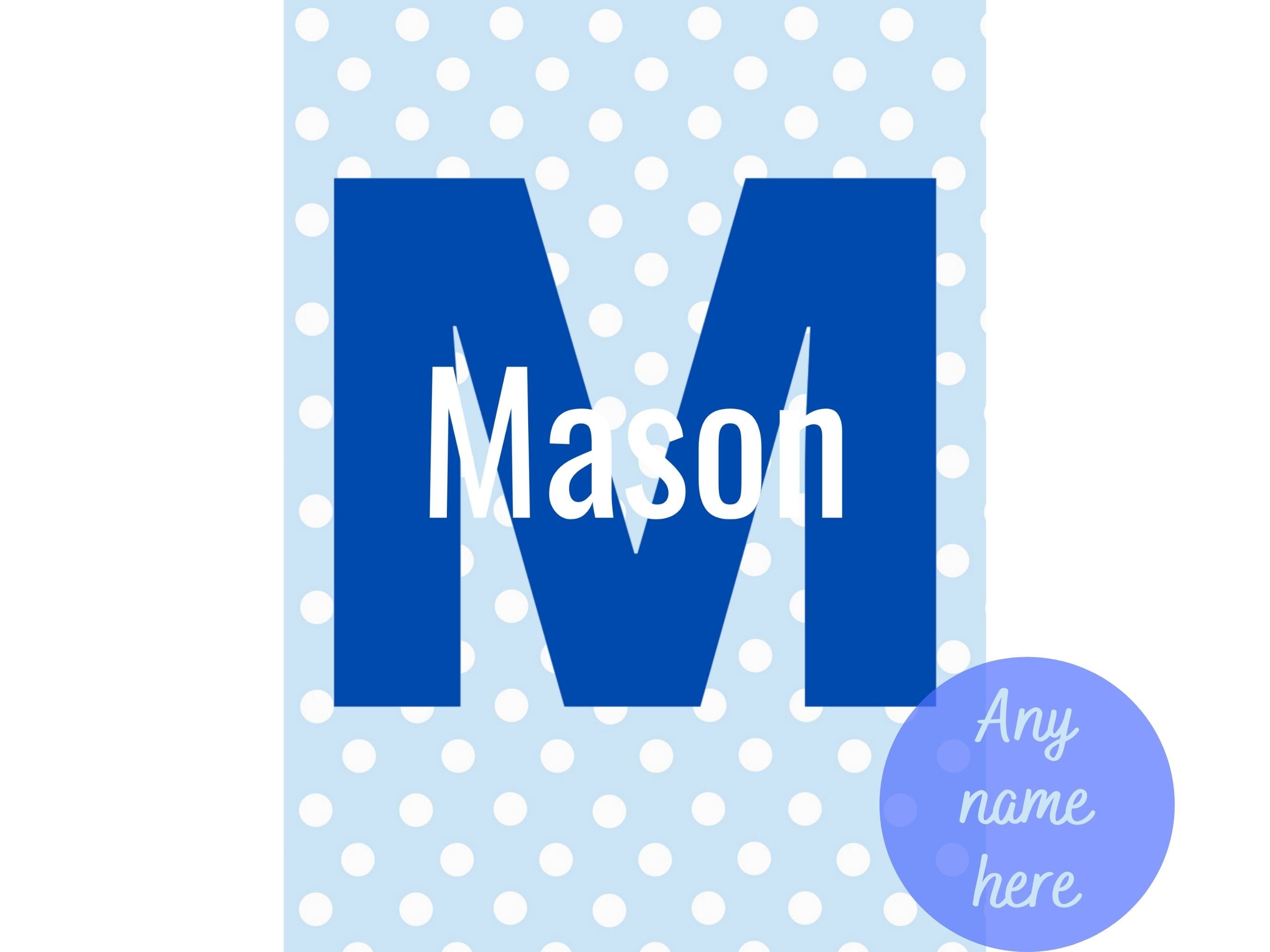 Custom Boys Monogram Print Set Personalised child's name | Etsy