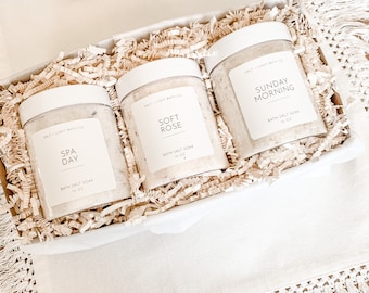 Bath Salts, Clean Bath Salts, Bath Salt Jars, Natural Bath Salts, Luxury Bath, Bridesmaid Gifts, Bath Salts Gifts, Bath Salt Gift Box