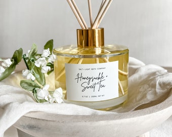 Honeysuckle Reed Diffuser, White Tea, 200ml Natural Home Fragrance