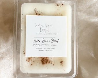 Banana Bread Scented Wax Melt, Coconut Soy, Hand Poured