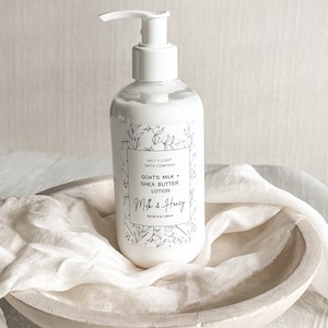 Goat Milk Lotion, Hand & Body Goat Milk Lotion, Goat Milk Moisturizing Lotion, Paraben Free Lotion, 8oz Goat Milk Body Lotion, Milk + Honey