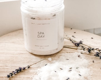 Lavender Spearmint Epsom Bath Salts, 10 oz Jar