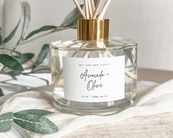 Avocado and Olive Reed Diffuser, Natural Home Fragrance