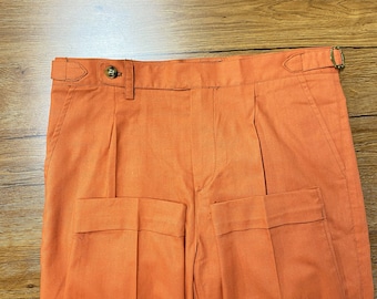 Summer 5 Colors Simple Linen Pants, Men Linen Pants With Pleats, Rolled Hem Breathable Linen Trousers, High Waisted Gurkha Linen Pants